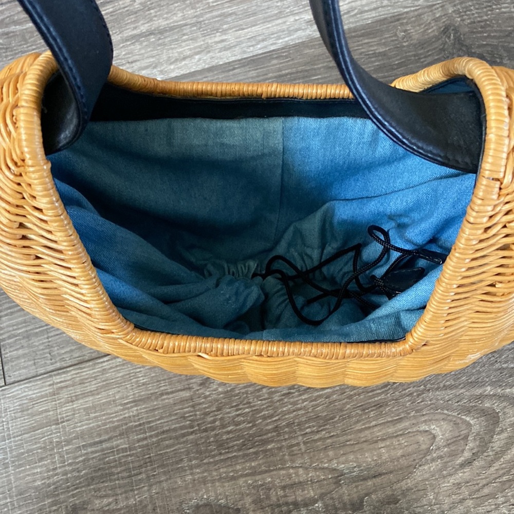 Amanda Smith Wicker Draw String Bag - image 3